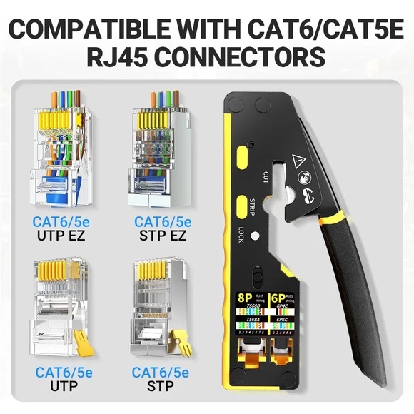 RJ45 Network Crimper 3 in 1 Crimp CAT8/7/6A/6/5E - Picture 11 of 13